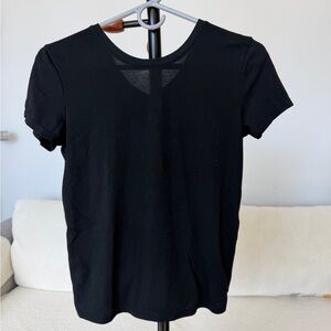 Victoria Sport Black Open Back T Shirt Fitted Short Sleeve Athletic Top XS